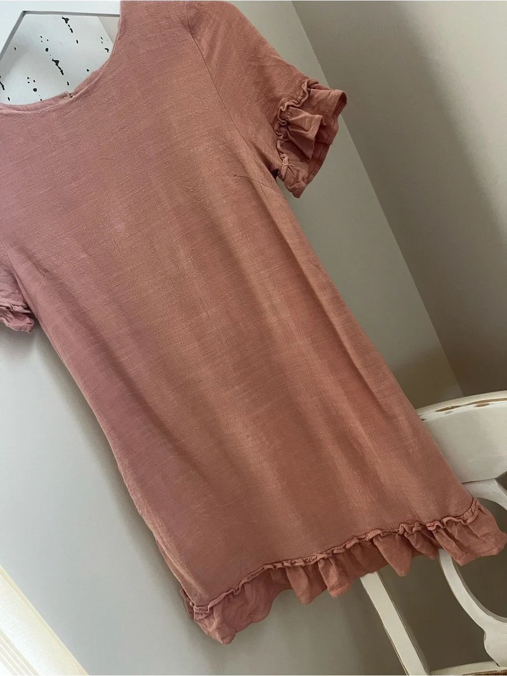 Very J Blush Textured Round-Neck Top